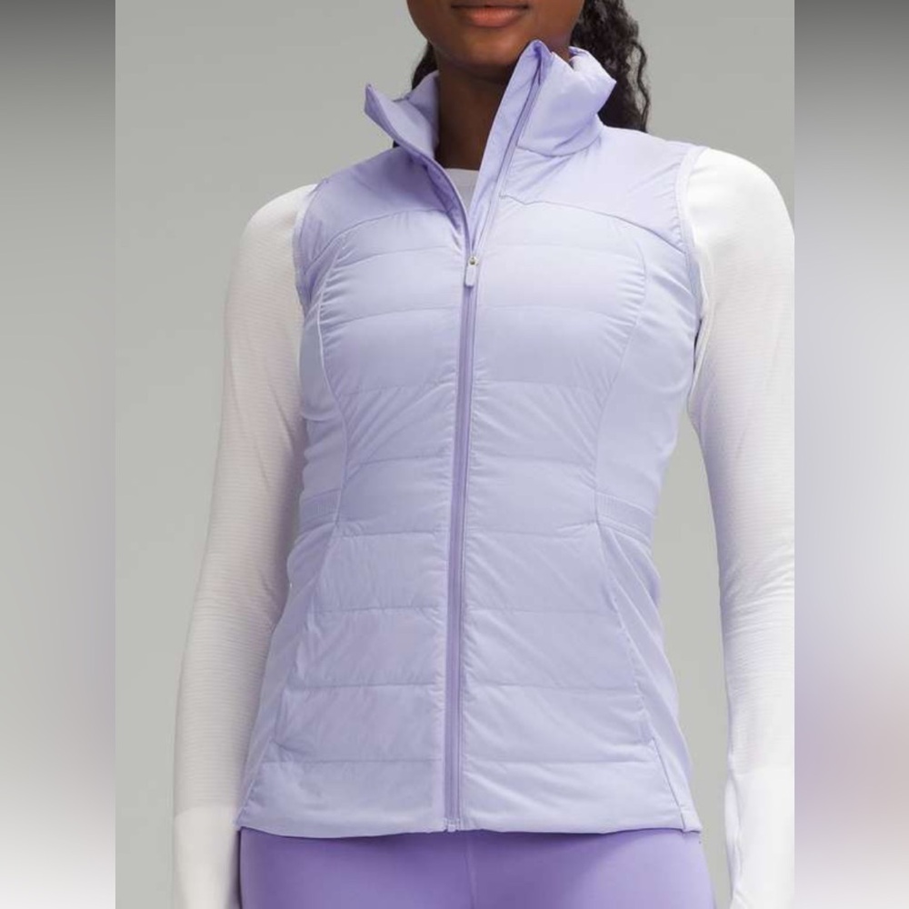Lululemon Down for it All Vest  Size 6 Lilac Smoke EUC